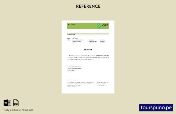 lista para imprimir plantilla de referencia de cierre del banco Alif de Tayikist